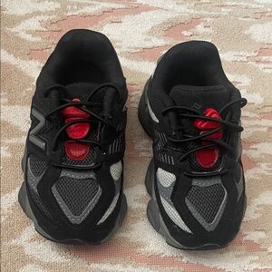 New Balance Kids Black and Red Sneakers